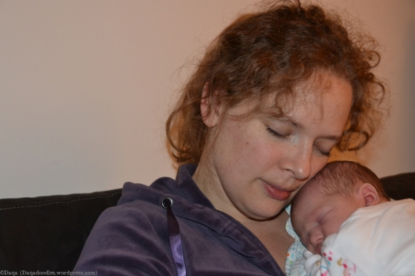 Me and my girl, 2 1/2 days old.