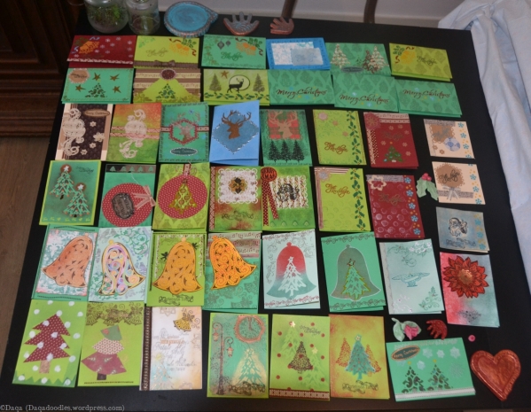 42 Christmas cards and 1 practise card